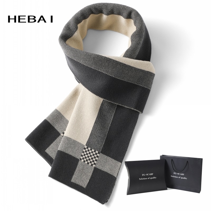 Muški šal, akrilna tkanina, twill pleteni, topao zimi, britanski stil