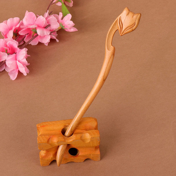 Koka divpusēja gravēta matu saspraude, antīkā retro stils, ģeometrijisks dizains, pielāgošana pieejama