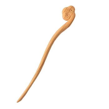 Koka divpusēja gravēta matu saspraude, antīkā retro stils, ģeometrijisks dizains, pielāgošana pieejama