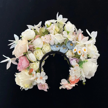 Dječja kopča za kosu s cvijetom — etničkog stila, ručno izrađeni dodatak za fotografiranje