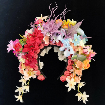 Dječja kopča za kosu s cvijetom — etničkog stila, ručno izrađeni dodatak za fotografiranje