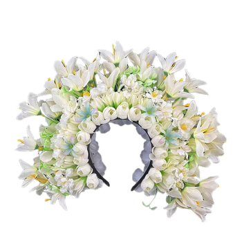 Dječja kopča za kosu s cvijetom — etničkog stila, ručno izrađeni dodatak za fotografiranje