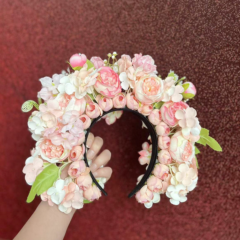 Dječja kopča za kosu s cvijetom — etničkog stila, ručno izrađeni dodatak za fotografiranje