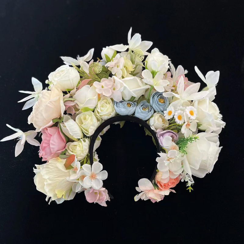 Dječja kopča za kosu s cvijetom — etničkog stila, ručno izrađeni dodatak za fotografiranje