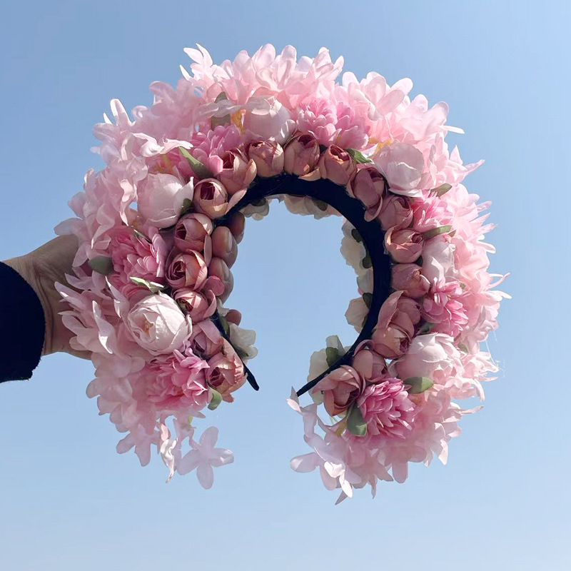 Dječja kopča za kosu s cvijetom — etničkog stila, ručno izrađeni dodatak za fotografiranje