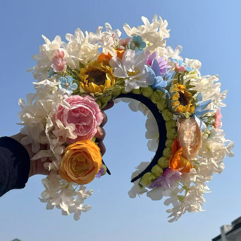 Dječja kopča za kosu s cvijetom — etničkog stila, ručno izrađeni dodatak za fotografiranje