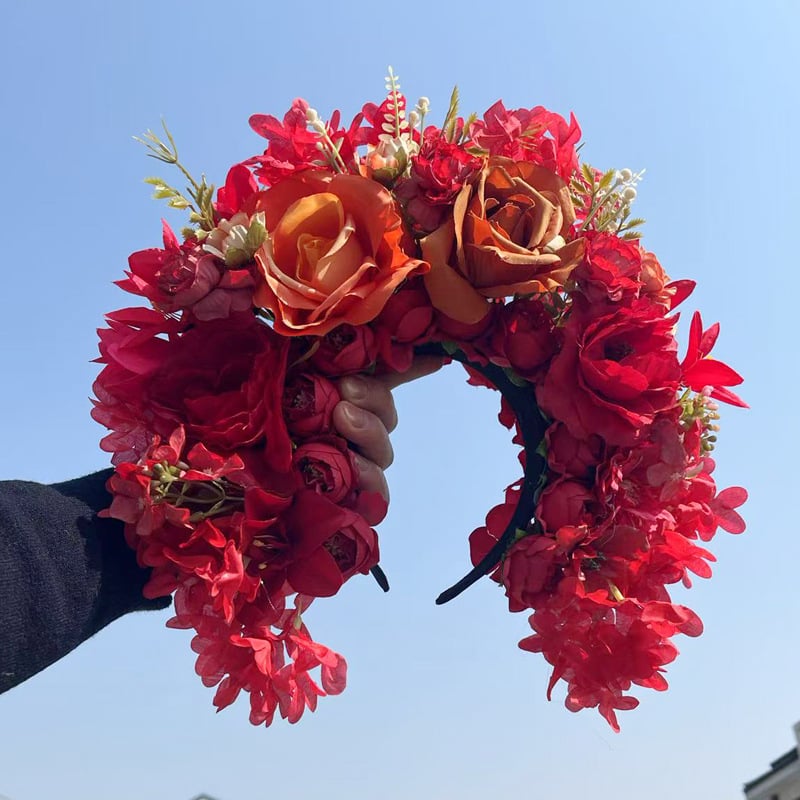 Dječja kopča za kosu s cvijetom — etničkog stila, ručno izrađeni dodatak za fotografiranje