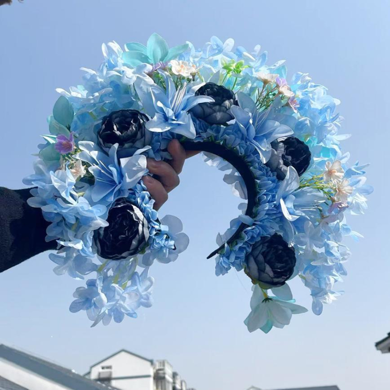 Dječja kopča za kosu s cvijetom — etničkog stila, ručno izrađeni dodatak za fotografiranje