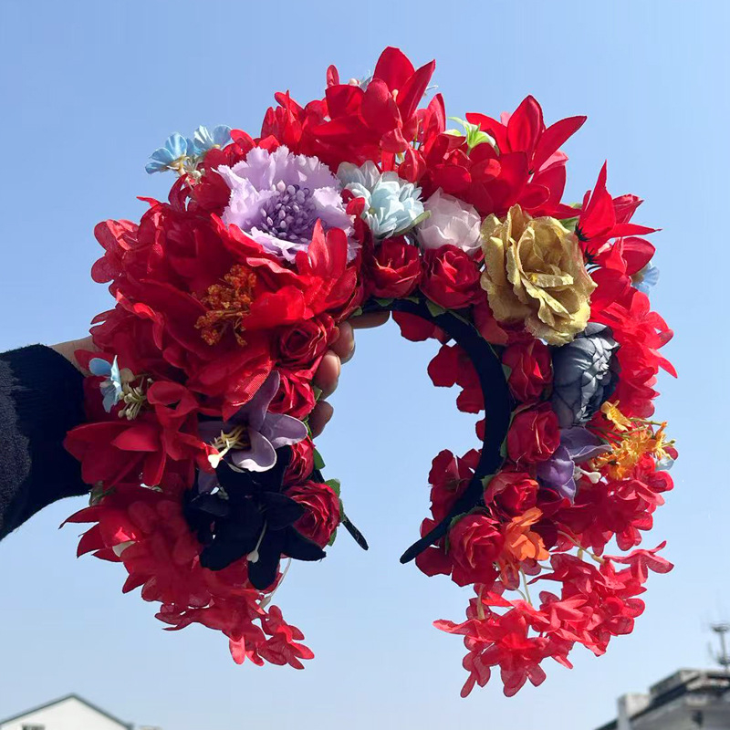 Dječja kopča za kosu s cvijetom — etničkog stila, ručno izrađeni dodatak za fotografiranje