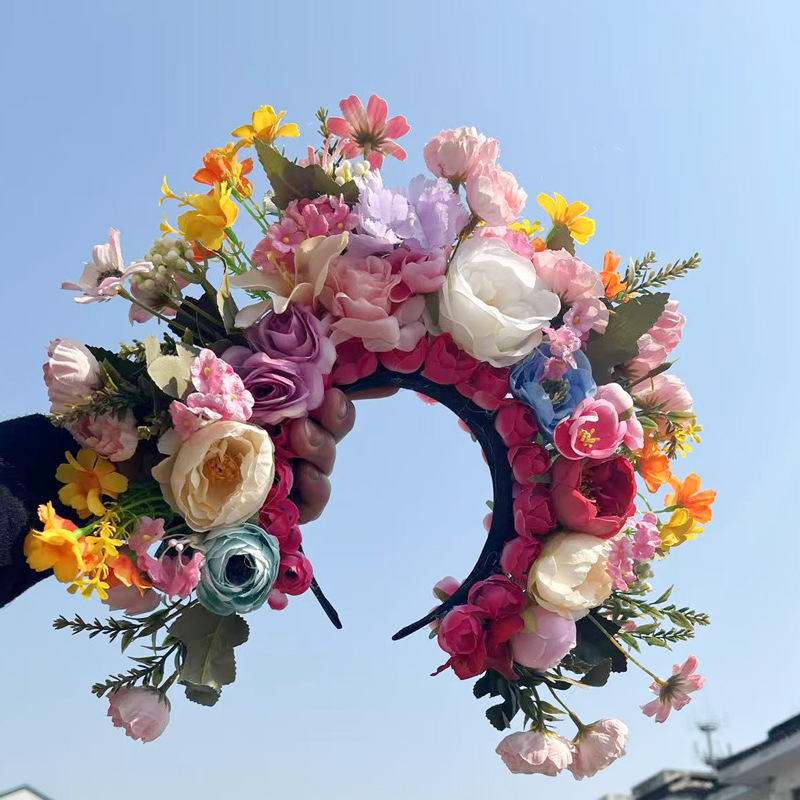 Dječja kopča za kosu s cvijetom — etničkog stila, ručno izrađeni dodatak za fotografiranje