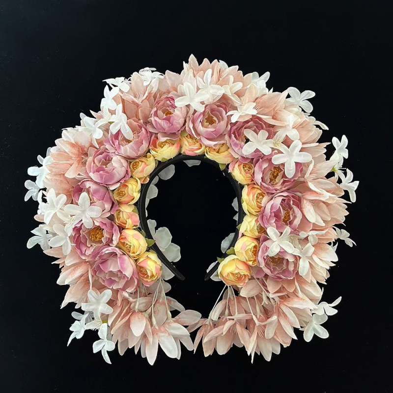 Dječja kopča za kosu s cvijetom — etničkog stila, ručno izrađeni dodatak za fotografiranje