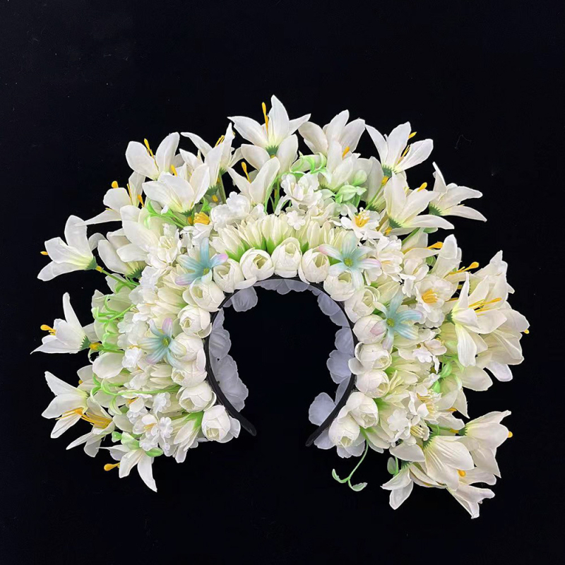 Dječja kopča za kosu s cvijetom — etničkog stila, ručno izrađeni dodatak za fotografiranje