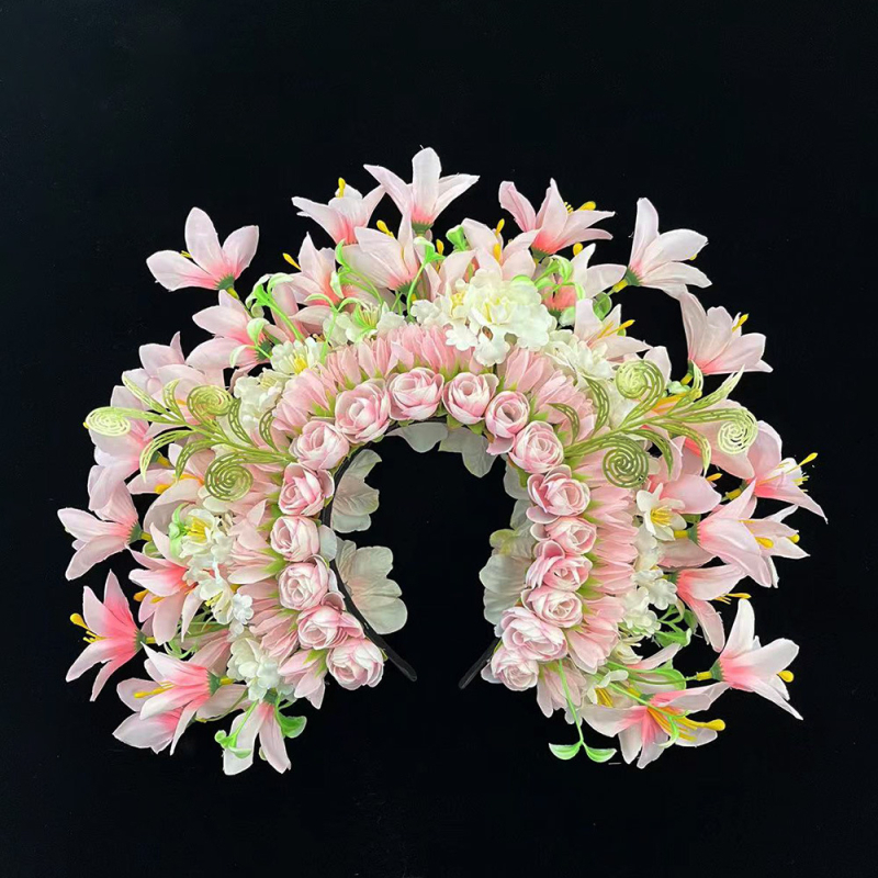 Dječja kopča za kosu s cvijetom — etničkog stila, ručno izrađeni dodatak za fotografiranje