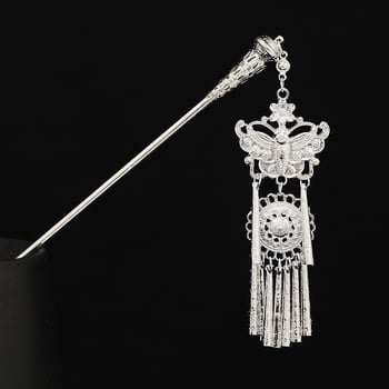 Metāla matu spraudnis etniskā stilā ar ziedu dizainu - galvas rotai, nacionālais stils, 2023 pavasaris