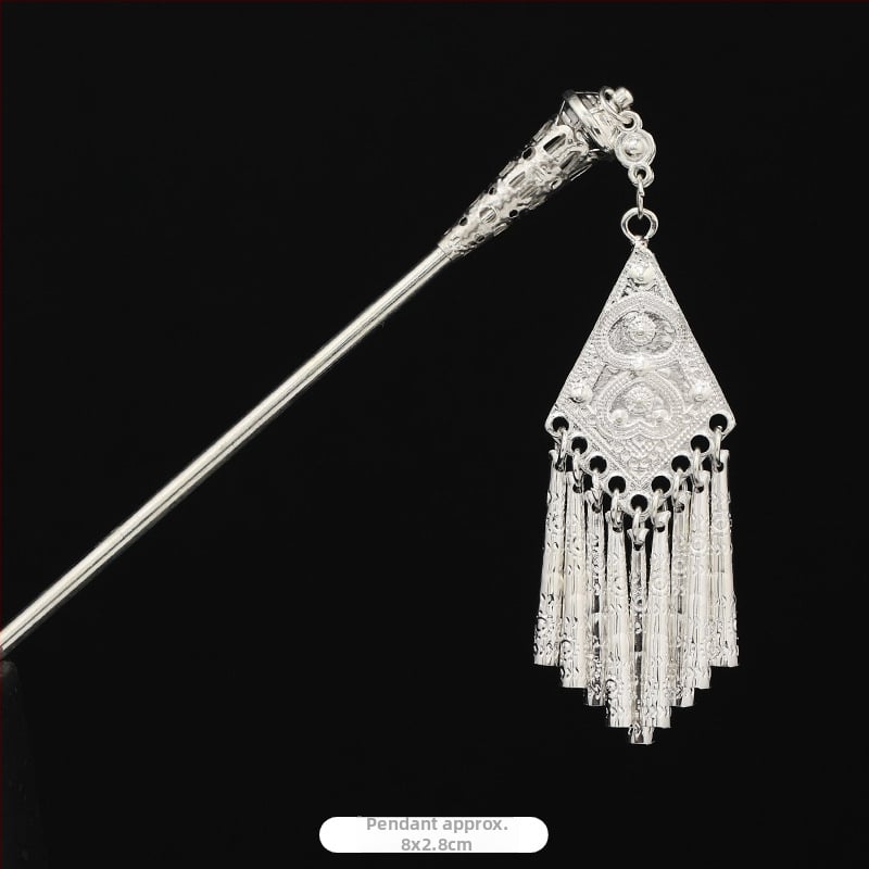 Metāla matu spraudnis etniskā stilā ar ziedu dizainu - galvas rotai, nacionālais stils, 2023 pavasaris