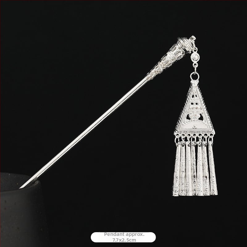 Metāla matu spraudnis etniskā stilā ar ziedu dizainu - galvas rotai, nacionālais stils, 2023 pavasaris