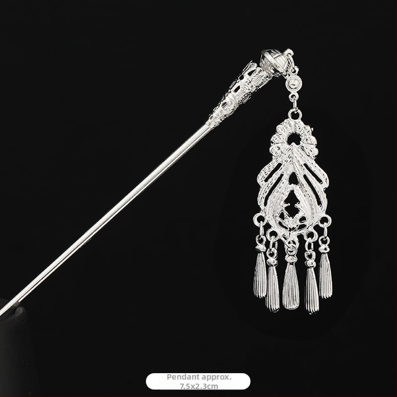 Metāla matu spraudnis etniskā stilā ar ziedu dizainu - galvas rotai, nacionālais stils, 2023 pavasaris