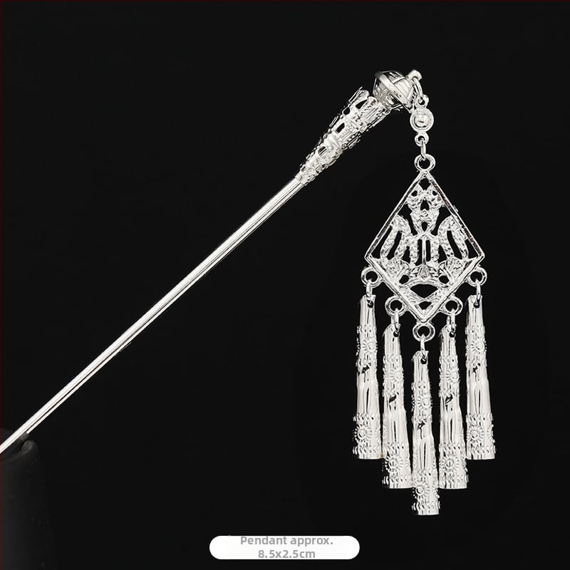 Metāla matu spraudnis etniskā stilā ar ziedu dizainu - galvas rotai, nacionālais stils, 2023 pavasaris