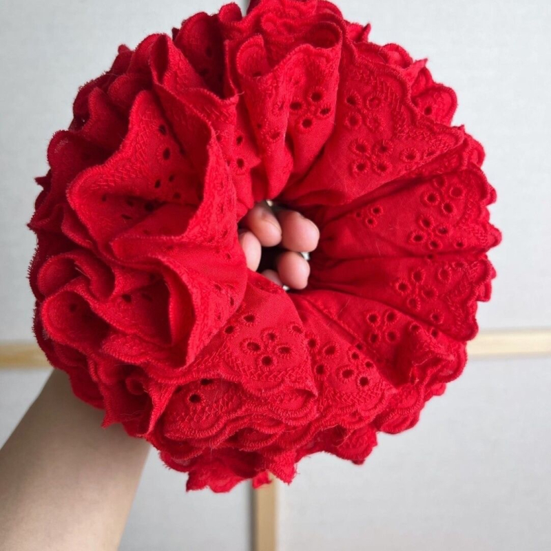 Čipkasta gumica za kosu, ručno izrađena od tkanine, korejski stil, osvježavajući i sladak dojam, bez umetaka