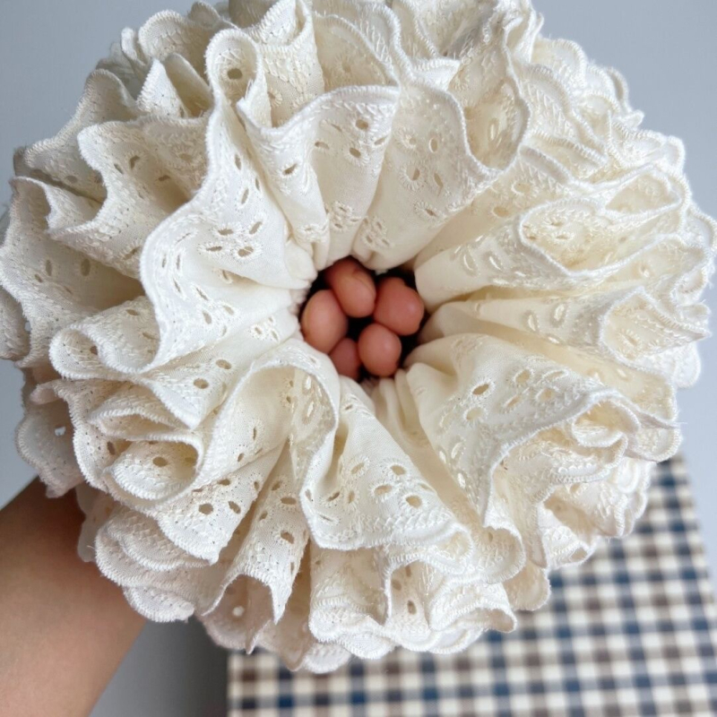 Čipkasta gumica za kosu, ručno izrađena od tkanine, korejski stil, osvježavajući i sladak dojam, bez umetaka