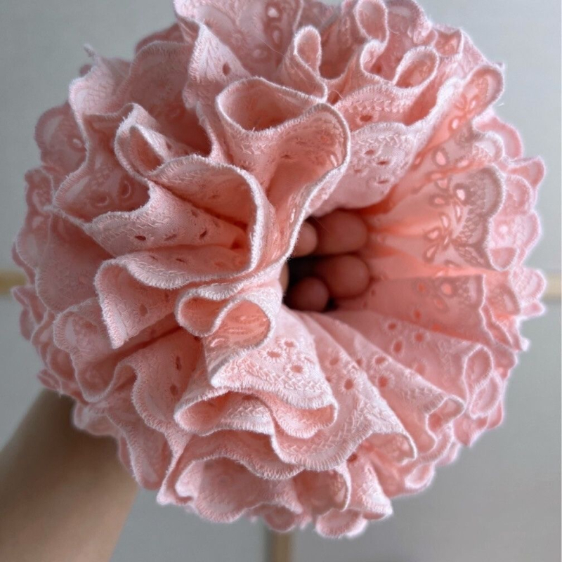 Čipkasta gumica za kosu, ručno izrađena od tkanine, korejski stil, osvježavajući i sladak dojam, bez umetaka