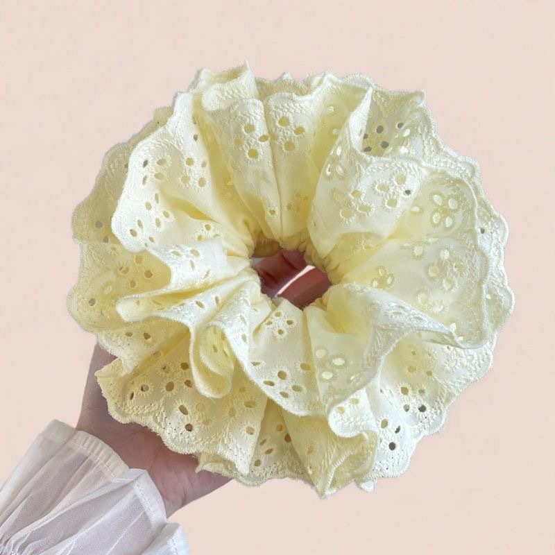 Čipkasta gumica za kosu, ručno izrađena od tkanine, korejski stil, osvježavajući i sladak dojam, bez umetaka