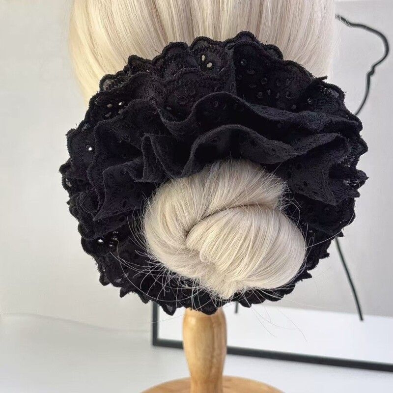 Čipkasta gumica za kosu, ručno izrađena od tkanine, korejski stil, osvježavajući i sladak dojam, bez umetaka