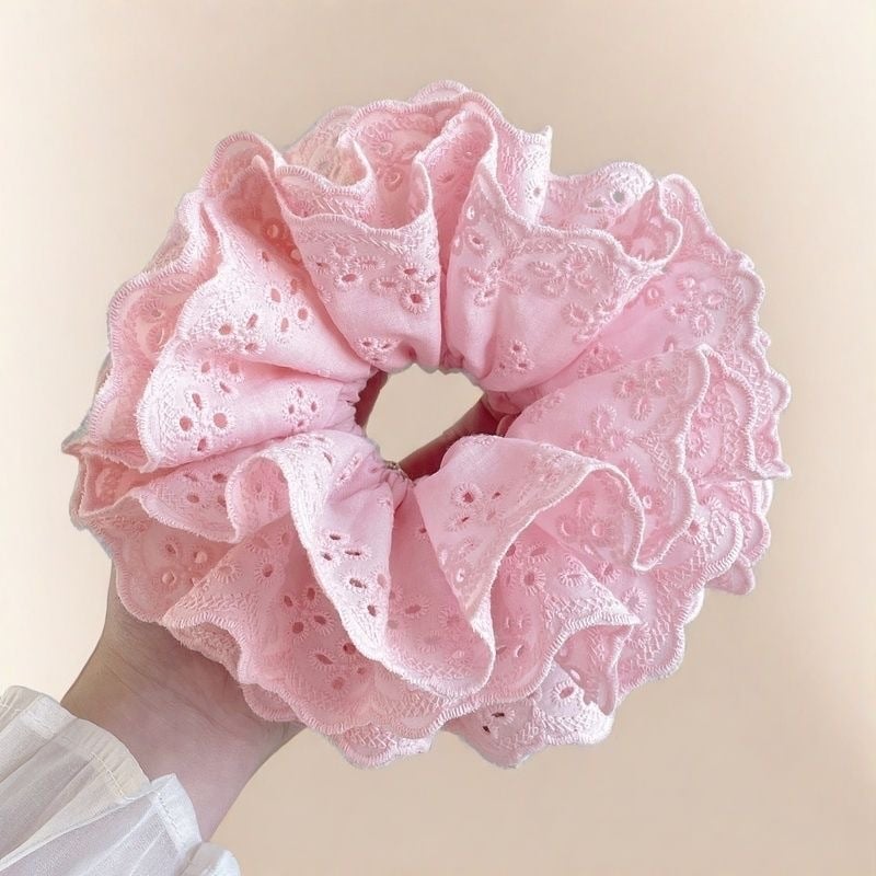 Čipkasta gumica za kosu, ručno izrađena od tkanine, korejski stil, osvježavajući i sladak dojam, bez umetaka