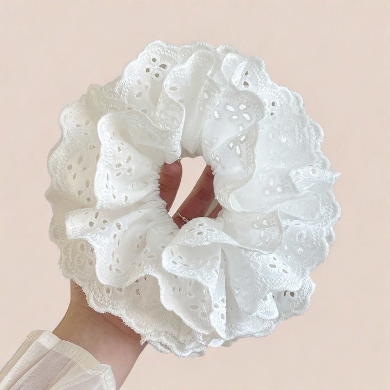 Čipkasta gumica za kosu, ručno izrađena od tkanine, korejski stil, osvježavajući i sladak dojam, bez umetaka