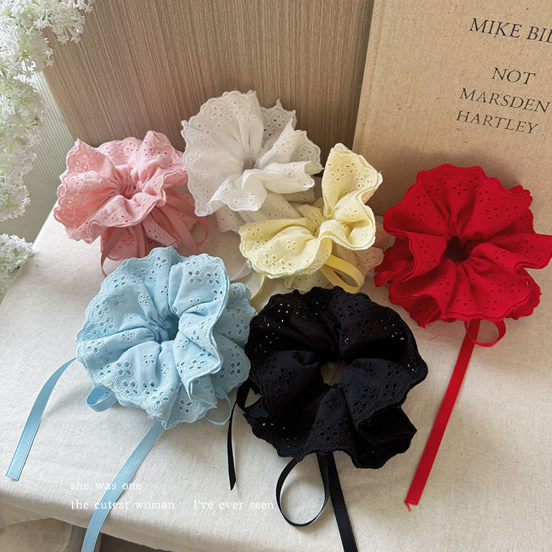 Čipkasta gumica za kosu, ručno izrađena od tkanine, korejski stil, osvježavajući i sladak dojam, bez umetaka