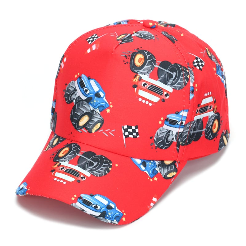 Dječja baseball kapa s digitalnim printom dinosaura, poliester, zakrivljeni rub, zaobljena kruna, za uzrast 2-6 godina