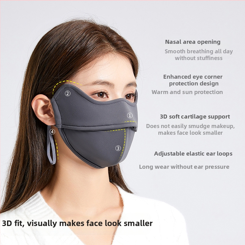 Fishbone маска за лице за зимно колоездене на открито – подплатена с флис, дишаща, UV защита, ветроустойчива