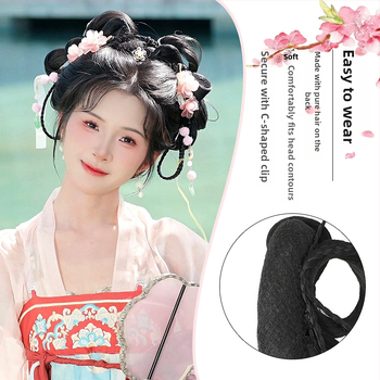 Klasiskā Han dinastijas meitenes parūka, īsa, no vietējās zīdes, palielina apjomu, nav krāsojama vai perm