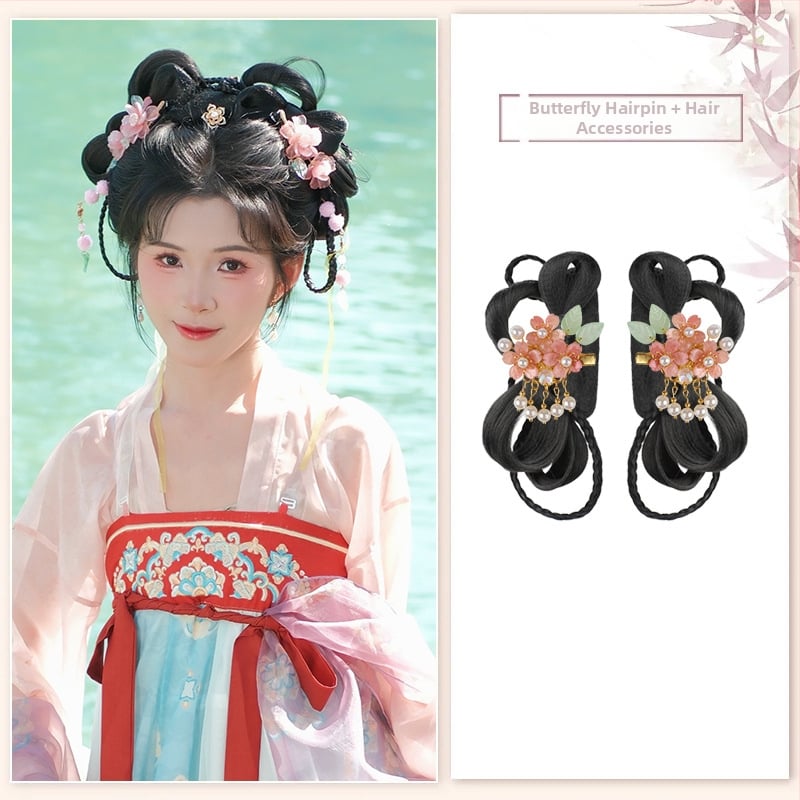 Klasiskā Han dinastijas meitenes parūka, īsa, no vietējās zīdes, palielina apjomu, nav krāsojama vai perm