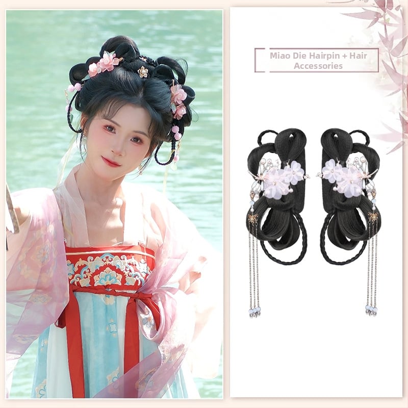 Klasiskā Han dinastijas meitenes parūka, īsa, no vietējās zīdes, palielina apjomu, nav krāsojama vai perm