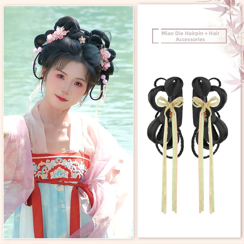 Klasiskā Han dinastijas meitenes parūka, īsa, no vietējās zīdes, palielina apjomu, nav krāsojama vai perm