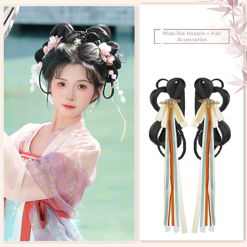 Klasiskā Han dinastijas meitenes parūka, īsa, no vietējās zīdes, palielina apjomu, nav krāsojama vai perm