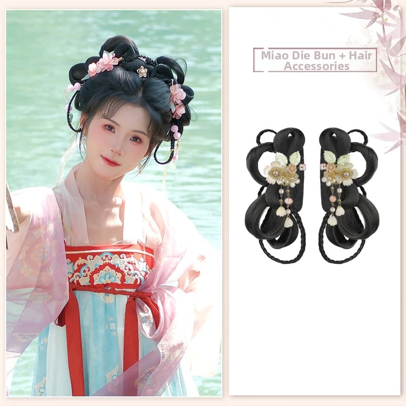 Klasiskā Han dinastijas meitenes parūka, īsa, no vietējās zīdes, palielina apjomu, nav krāsojama vai perm