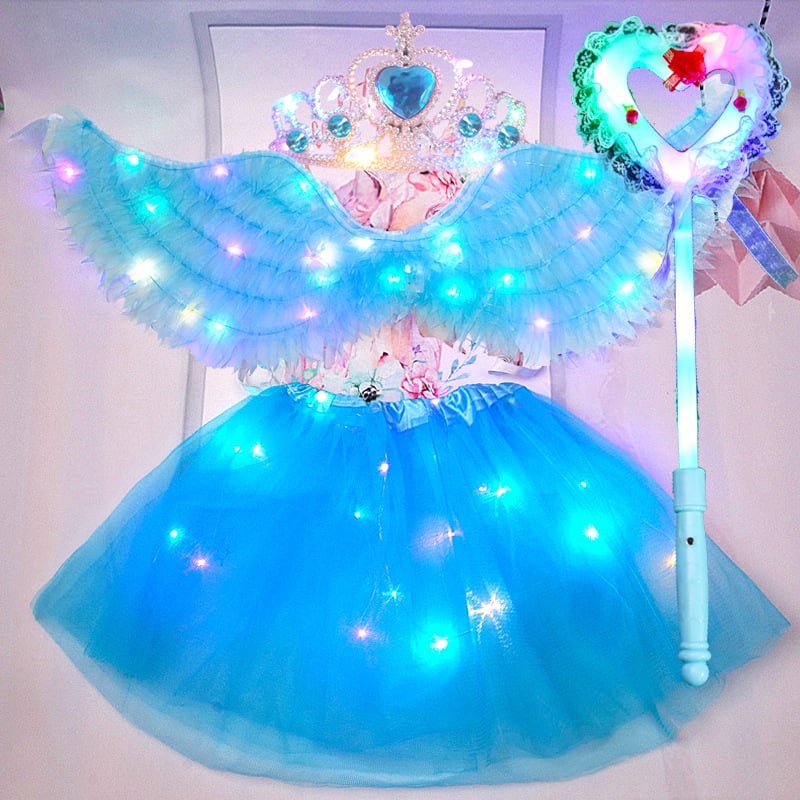 Gaismas auduma eņģeļu spārni – grimai un kostīmu rekvizīts, dāvana bērniem, Helovīns