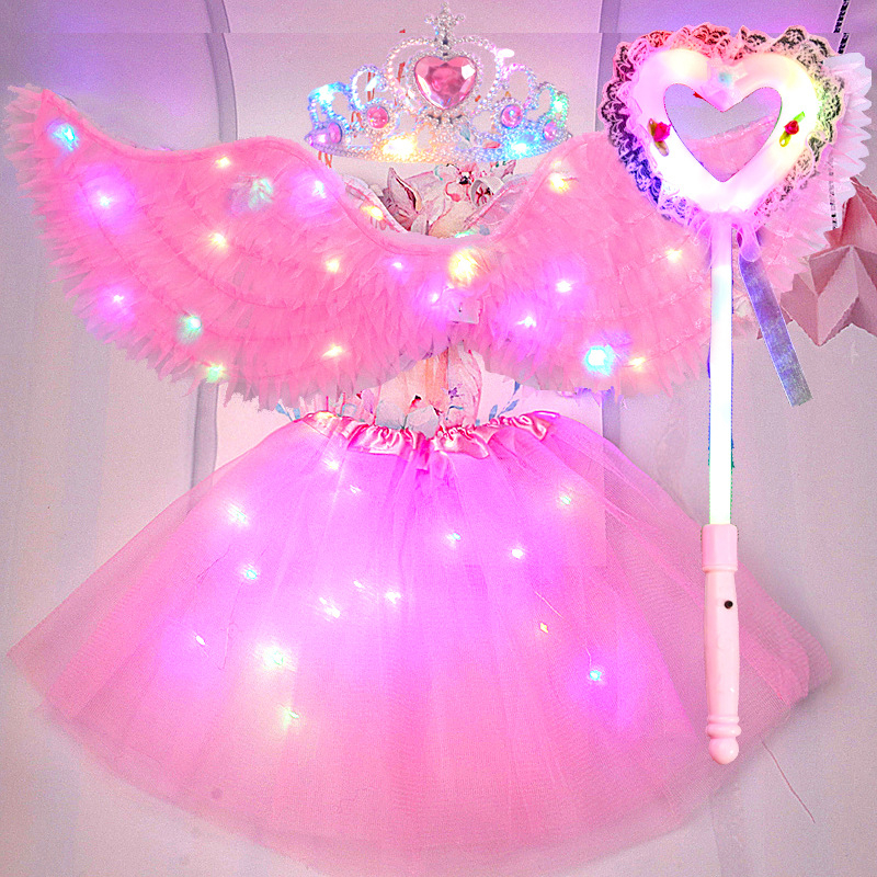 Gaismas auduma eņģeļu spārni – grimai un kostīmu rekvizīts, dāvana bērniem, Helovīns