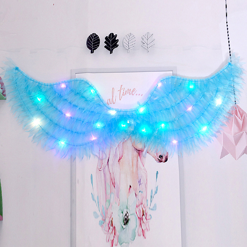 Gaismas auduma eņģeļu spārni – grimai un kostīmu rekvizīts, dāvana bērniem, Helovīns