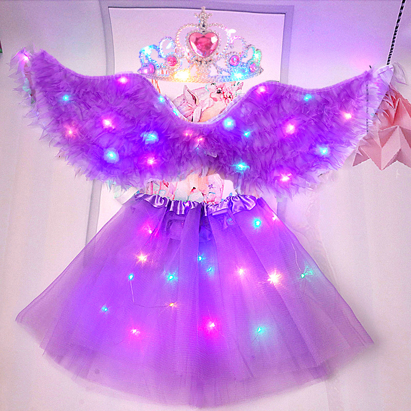 Gaismas auduma eņģeļu spārni – grimai un kostīmu rekvizīts, dāvana bērniem, Helovīns