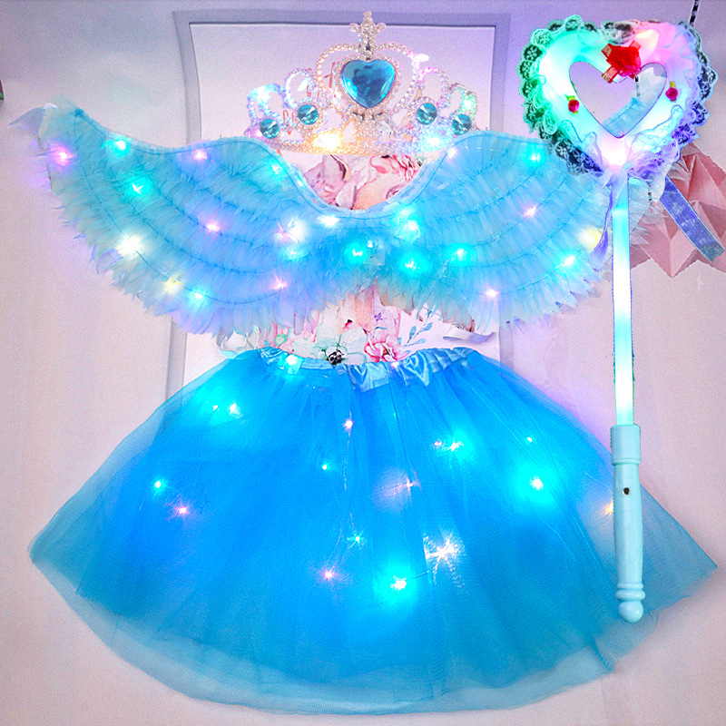 Gaismas auduma eņģeļu spārni – grimai un kostīmu rekvizīts, dāvana bērniem, Helovīns