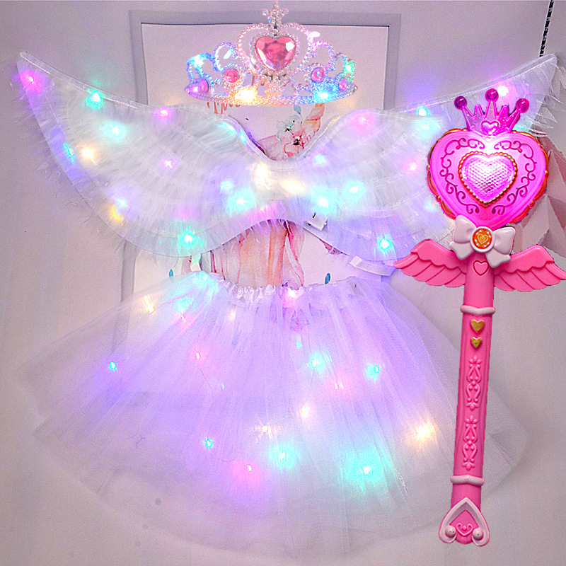 Gaismas auduma eņģeļu spārni – grimai un kostīmu rekvizīts, dāvana bērniem, Helovīns