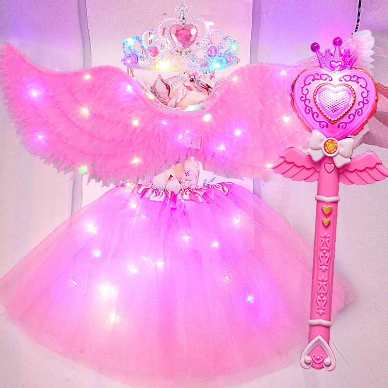 Gaismas auduma eņģeļu spārni – grimai un kostīmu rekvizīts, dāvana bērniem, Helovīns