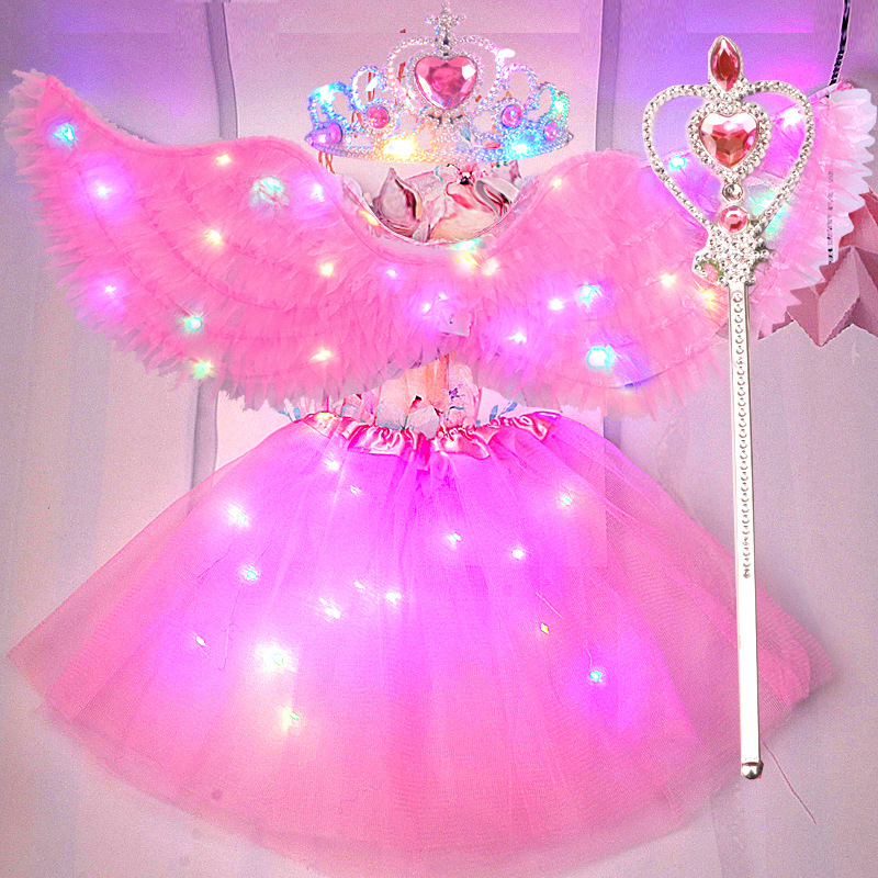 Gaismas auduma eņģeļu spārni – grimai un kostīmu rekvizīts, dāvana bērniem, Helovīns