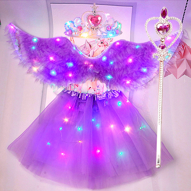 Gaismas auduma eņģeļu spārni – grimai un kostīmu rekvizīts, dāvana bērniem, Helovīns