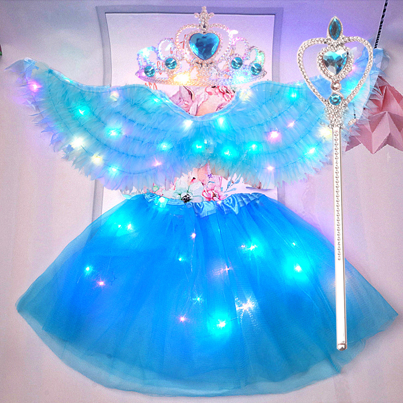 Gaismas auduma eņģeļu spārni – grimai un kostīmu rekvizīts, dāvana bērniem, Helovīns