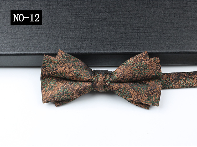Leptir kravata s cvjetnim uzorkom, 12×6 cm, poliester vlakna, džakard