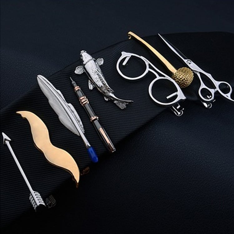 Мъжки клип за вратовръзка с дизайн на цвете за яка, персонализирана обработка, индивидуално опаковано